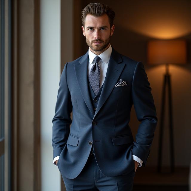 Gentleman wearing a bespoke suit tailored by Ironthread Attire